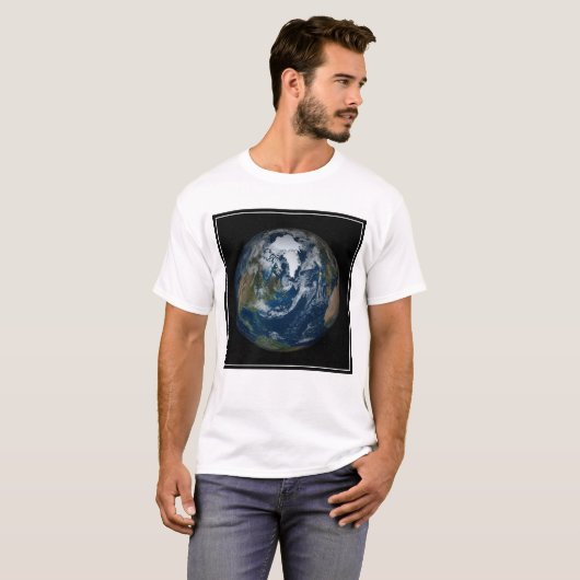 Aarde met wolken en Zee 2 T-shirt (Voorkant volledig)