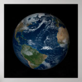 Aarde met wolken en Zee Poster (Voorkant)