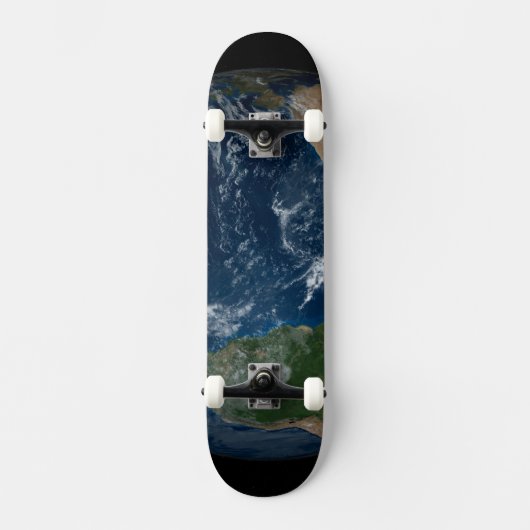 Aarde met wolken en Zee Skateboard (Voorkant)