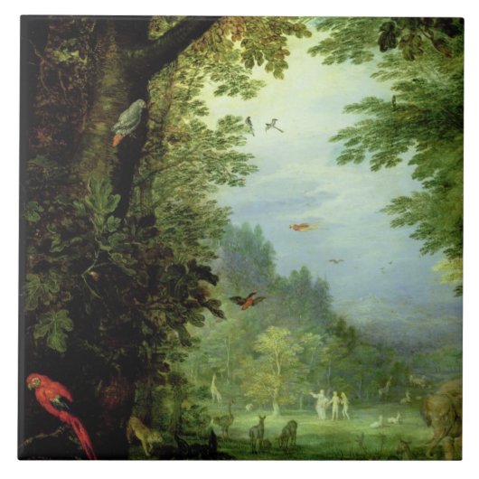 Aarde of het aardparadijs, detail van Adam en Tegeltje (Voorkant)