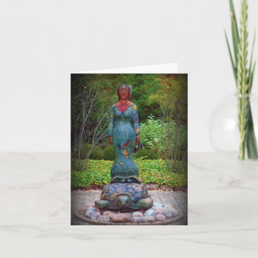 aarde op schildpadden achter kaart (Voorkant)