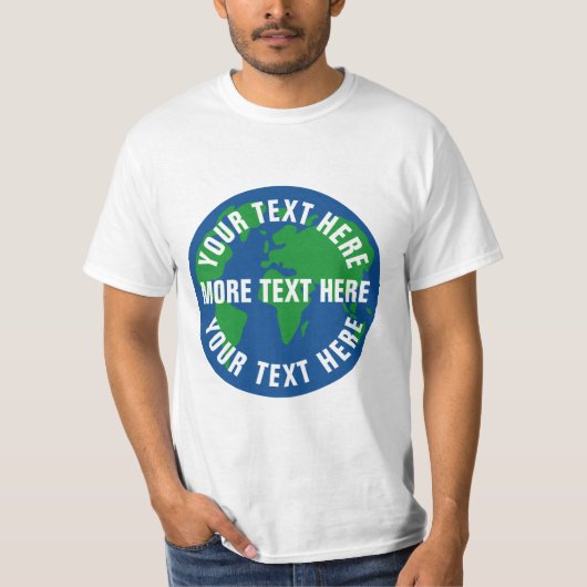 Aarde opslaan in shirten met aangepaste tekst t-shirt (Voorkant)