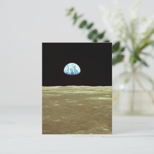 Aarde over Moon Briefkaart (Staand voorkant)