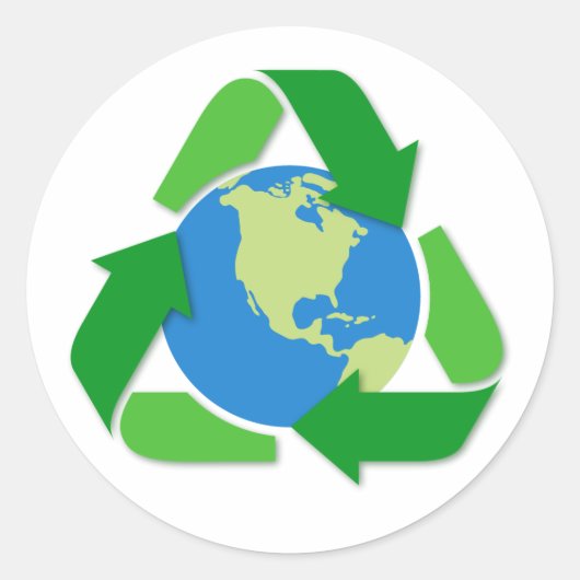 Aarde recycling symbool recyclen stickers (Voorkant)