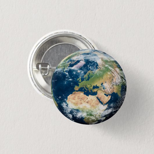 Aarde Ronde Button 3,2 Cm (Voorkant /achterkant)