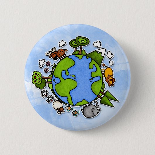 aarde ronde button 5,7 cm (Voorkant)