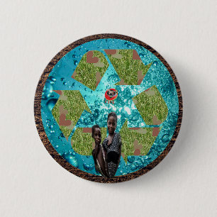 Aarde Ronde Button 5,7 Cm