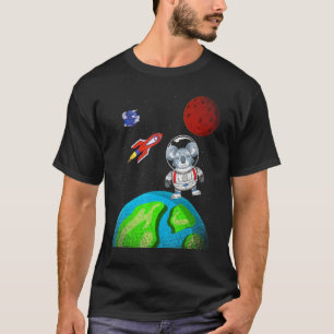 Aarde Ruimte Australië Dierlijke Raket Astronaut K T-shirt