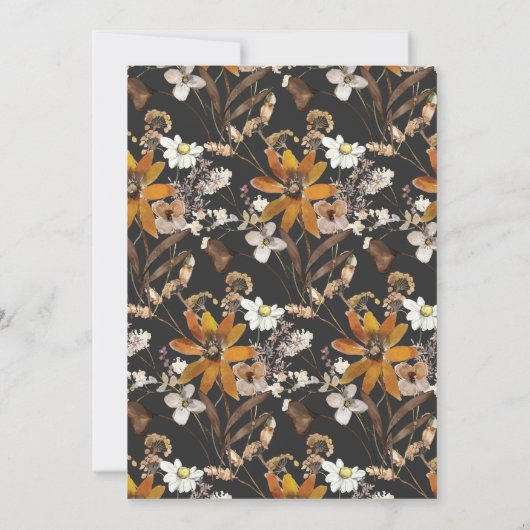 Aarde Rustiek Goud Bruin Herfst Wildbloemen Notitiekaartje (Achterkant)