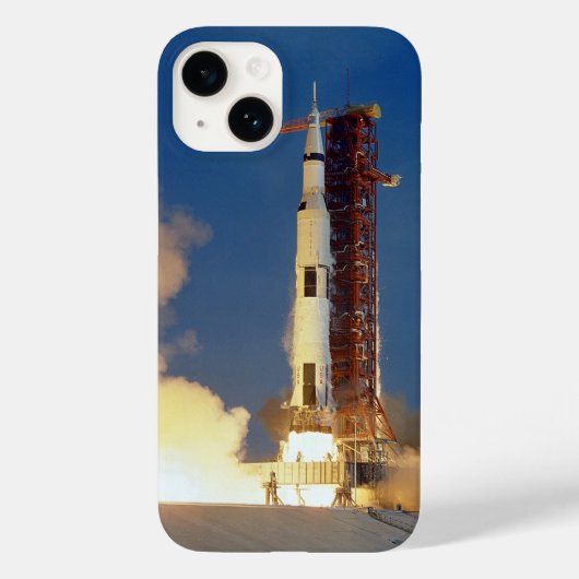 Aarde schudt als Saturnus V naar maan blaast Case-Mate iPhone Case (Achterkant)