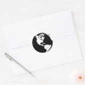 Aarde Silhouet Ronde Sticker (Envelop)