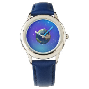 Aarde sterrenhemel gestileerd horloge