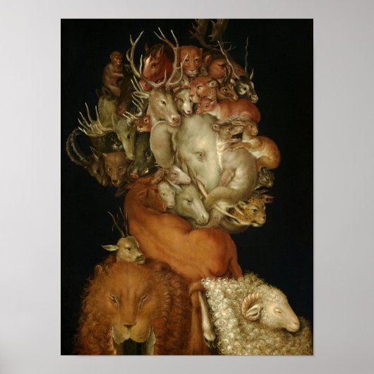 Aarde, Terra, 1570, door Giuseppe Arcimboldo Poster (Voorkant)