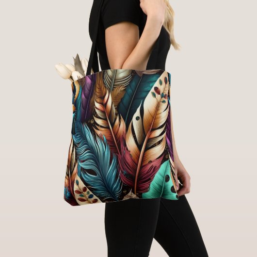 AARDE TONED BOHO FEATHERS DRAAGTAS (Dichtbij)