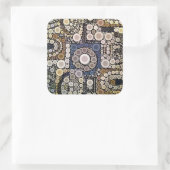 Aarde Tonen Concentrische cirkels Vierkante Sticker (Tas)