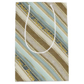 Aarde Tonen Gouden Kerstmispatroon#28 ID1009 Medium Cadeauzakje (Voorkant)