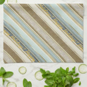 Aarde Tonen Gouden Kerstmispatroon#28 ID1009 Theedoek (Gevouwen)