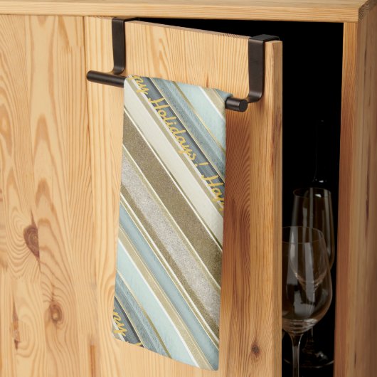 Aarde Tonen Gouden Kerstmispatroon#28 ID1009 Theedoek (Derde Gevouwen)