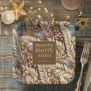 Aarde Tonen Kerst Merry Patroon # 21 ID1009 Papieren Bordje