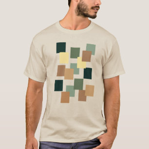 Aarde Tonen Modern Geometrisch Rechthoek ontwerp T-shirt
