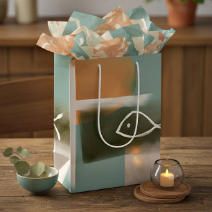 Aarde tongen kruisen en vissen minimalistische kun medium cadeauzakje