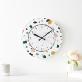 Aarde tont terrazzo patroon grote klok (Huis)