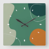 Aarde toon organische vormen vierkante klok (Voorkant)