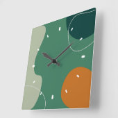 Aarde toon organische vormen vierkante klok (Hoek)