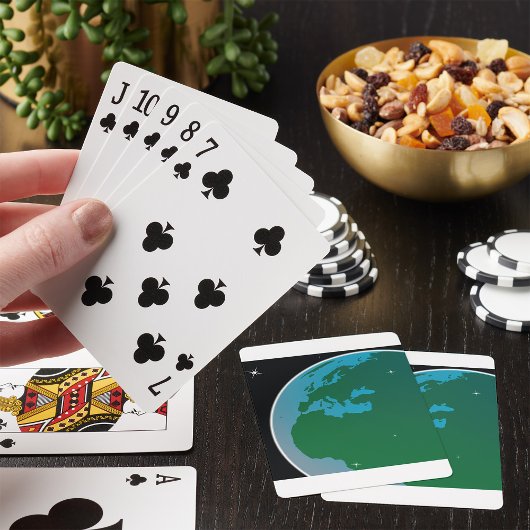 Aarde uit de ruimte pokerkaarten