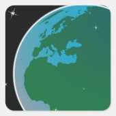 Aarde uit de ruimte vierkante sticker (Voorkant)