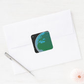 Aarde uit de ruimte vierkante sticker