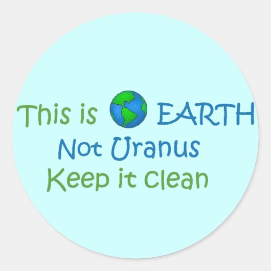 aarde-uranus ronde sticker (Voorkant)
