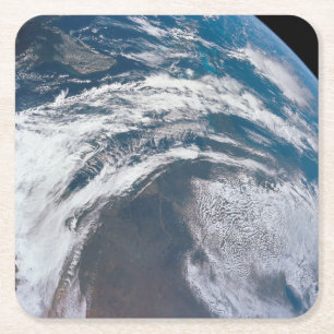 Aarde van de Apollo 12 ruimtesonde. Vierkante Kartonnen Onderzetter