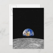 Aarde van de planeet over Moon Briefkaart (Voorkant / Achterkant)
