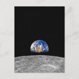 Aarde van de planeet over Moon Briefkaart