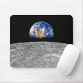 Aarde van de planeet over Moon Muismat (Met muis)