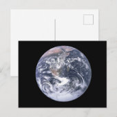 Aarde van de planeet vanaf dag van de ruimtevaart briefkaart (Voorkant / Achterkant)