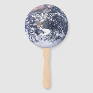 Aarde van de planeet vanaf dag van de ruimtevaart handwaaier