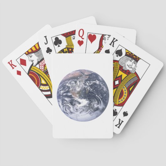 Aarde van de planeet vanaf dag van de ruimtevaart pokerkaarten (Achterkant)