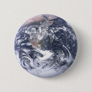Aarde van de planeet vanaf dag van de ruimtevaart ronde button 5,7 cm