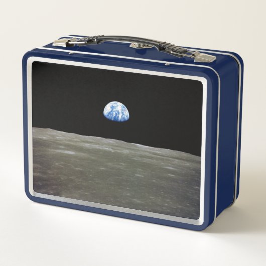 Aarde van maan in zwarte ruimte: aardopgang (Achterkant)