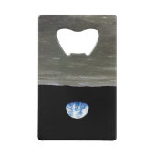 Aarde van maan in zwarte ruimte: aardopgang kredietkaart flessenopener (Achterkant)