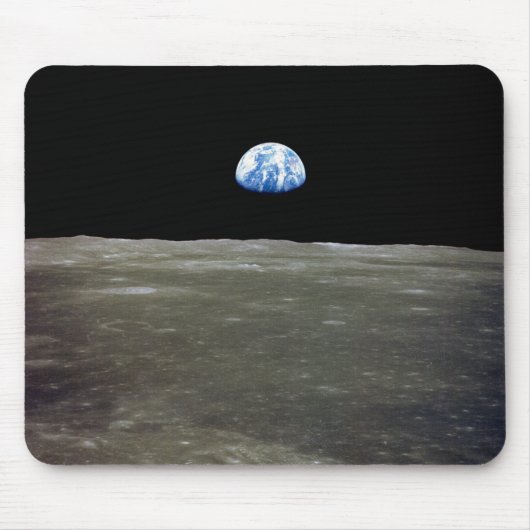 Aarde van maan in zwarte ruimte: aardopgang muismat (Voorkant)