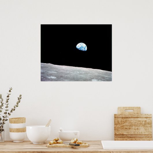 Aarde van maan poster (Keuken)