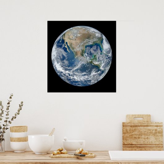 AARDE VAN RUIMTEPLANET Blue Marble 2012 Composite Poster (Keuken)