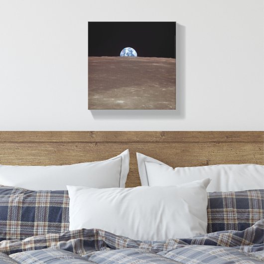 Aarde vanuit de Maan Canvas Afdruk (Insitu (Slaapkamer))