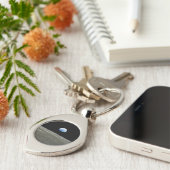 Aarde vanuit de Maan in de zwarte ruimte: Earthris Sleutelhanger (Zijkant)