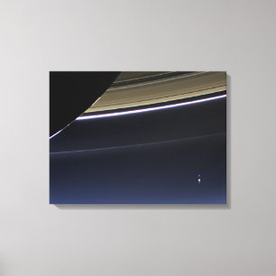 Aarde vanuit Saturnus Canvas Afdruk