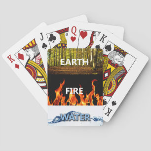 Aarde, vuur, waterafspeelkaarten speelkaarten