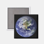 Aarde waarop het westerne halfrond is afgebeeld magneet (Voorkant / Achterkant)